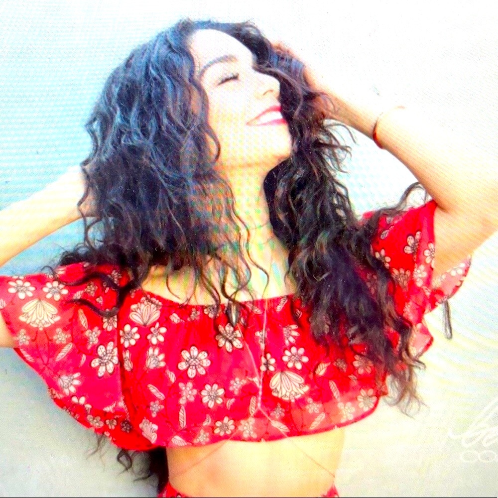 For Love and Lemons Pia Crop Top Red XS